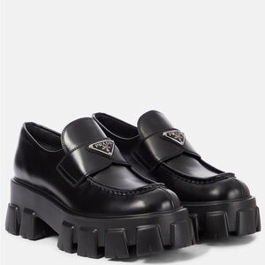 Prada Black Platform Loafers